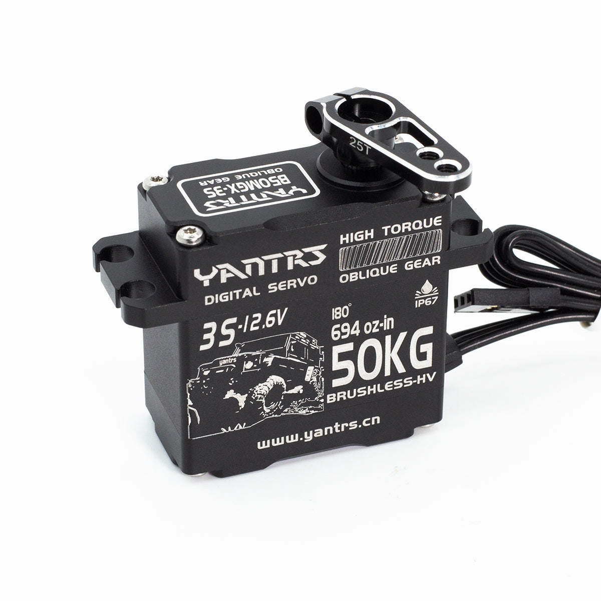 YANTRS 50KG 3S 12.6V helical High pressure Waterproof Brushless Servo For Rc Car 1/5 1/8 1/10 Crawler Buggy(Control Angle 180°)