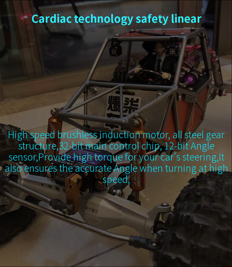 YANTRS 50KG 3S 12.6V helical High pressure Waterproof Brushless Servo For Rc Car 1/5 1/8 1/10 Crawler Buggy(Control Angle 180°)
