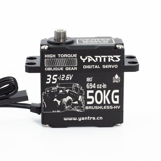 YANTRS 50KG 3S 12.6V helical High pressure Waterproof Brushless Servo For Rc Car 1/5 1/8 1/10 Crawler Buggy(Control Angle 180°)