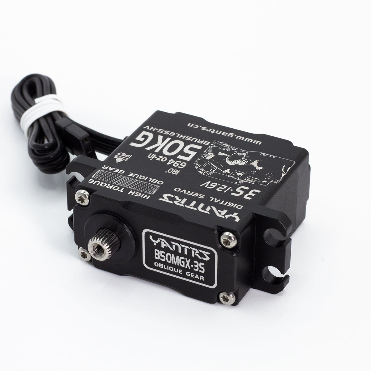 YANTRS 50KG 3S 12.6V helical High pressure Waterproof Brushless Servo For Rc Car 1/5 1/8 1/10 Crawler Buggy(Control Angle 180°)