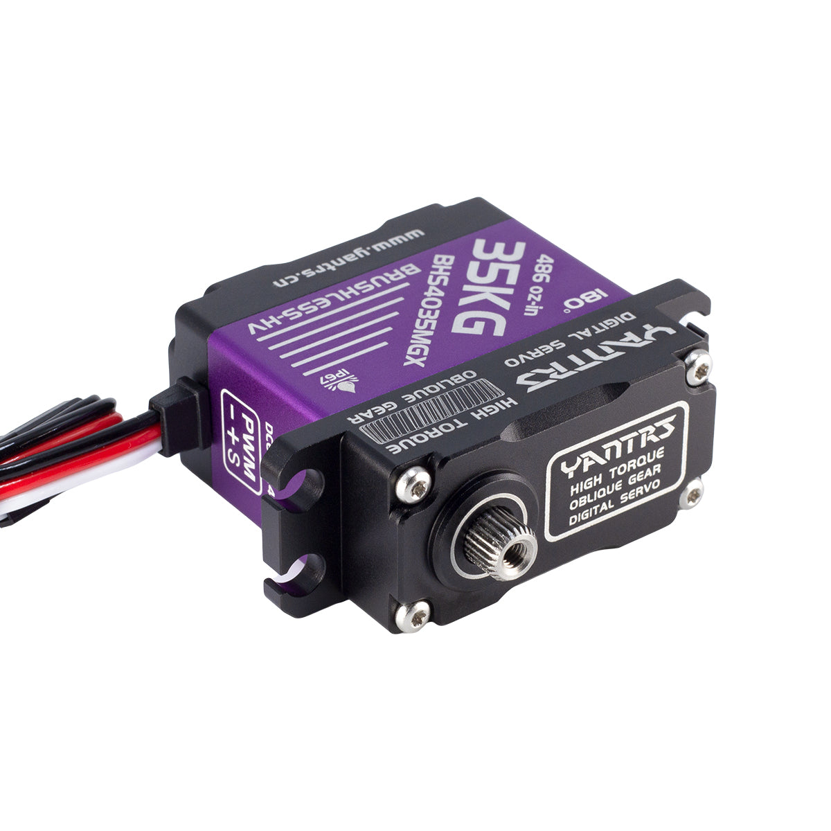 YANTRS 35KG High Speed Metal oblique Gear Direct Drive Waterproof Brushless Servo For Rc Car 1/5 1/8 1/10 Crawler Buggy(Control Angle 180°)