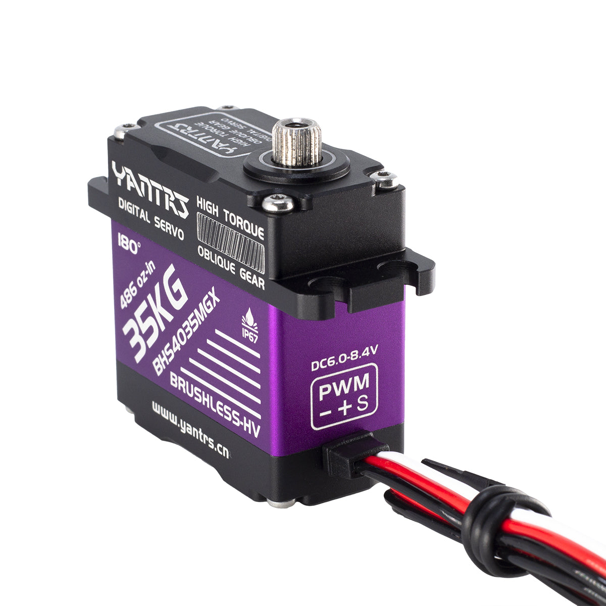 YANTRS 35KG High Speed Metal oblique Gear Direct Drive Waterproof Brushless Servo For Rc Car 1/5 1/8 1/10 Crawler Buggy(Control Angle 180°)