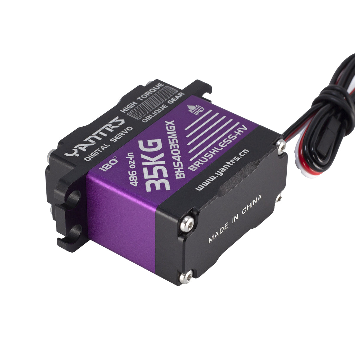 YANTRS 35KG High Speed Metal oblique Gear Direct Drive Waterproof Brushless Servo For Rc Car 1/5 1/8 1/10 Crawler Buggy(Control Angle 180°)