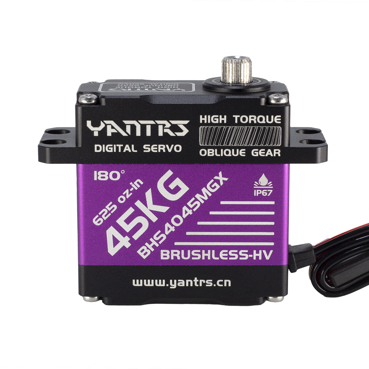 YANTRS 45KG Brushless High Speed Metal Gear Direct Drive Waterproof Servo For Rc Car 1/8 Crawler Buggy (Control Angle 180°)