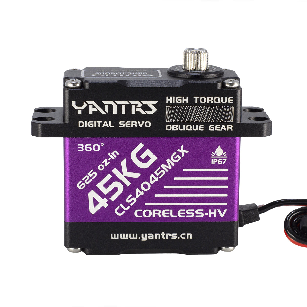 YANTRS 45kg Waterpoof Coreless Servo, Full Aluminum Case and Stainless Steel Gear Servo, High Torque Servo Compatible with 1/6,1/8, 1/10, 1/12 RC Car/Robot/Boat (Control Angle 360°)