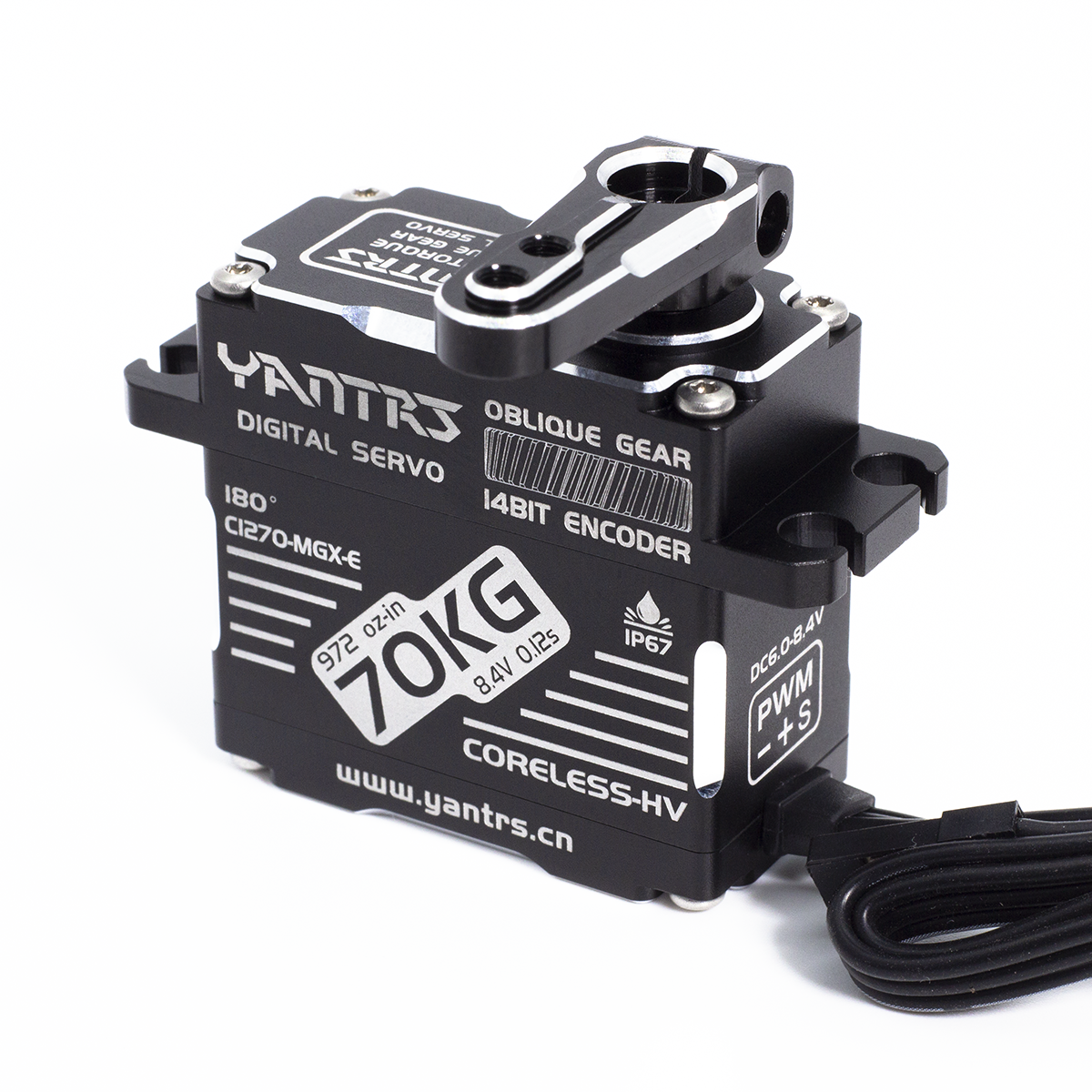 YANTRS 70KG 14-bit encoder High Speed Metal oblique Gear Direct Drive Waterproof Coreless Servo For Rc Car 1/5 1/8 1/10 Crawler Buggy(Control Angle 180°) 的副本