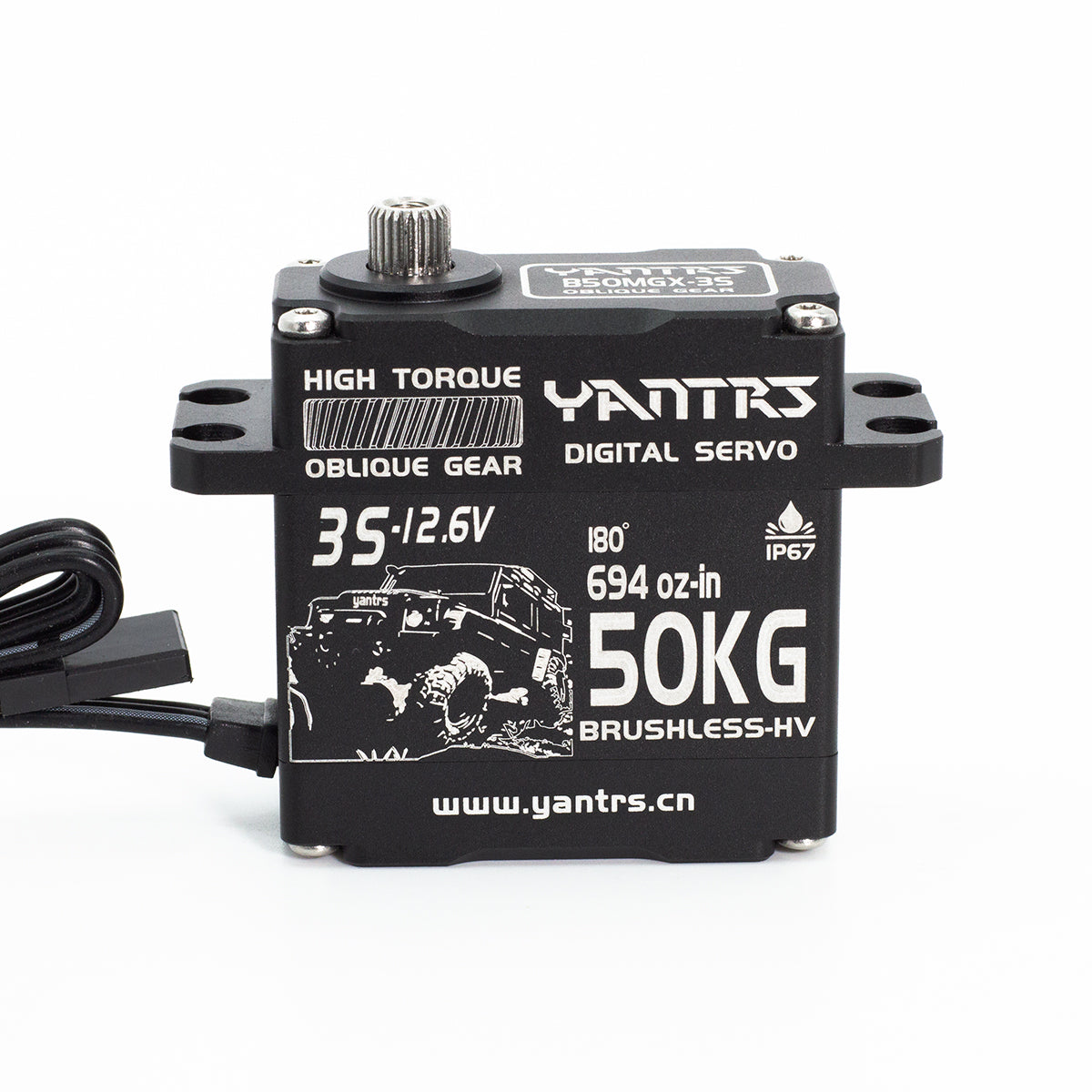 YANTRS 50KG 3S 12.6V helical High pressure  Waterproof Brushless Servo For Rc Car 1/5 1/8 1/10 Crawler Buggy(Control Angle 180°)