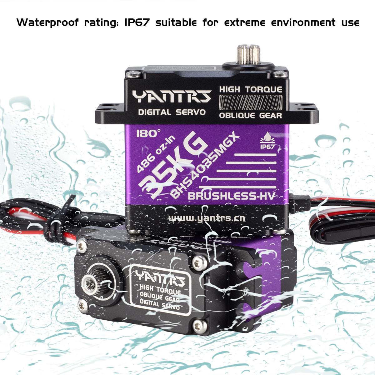 YANTRS Waterproof Servo 35Kg High Speed servo Pro Metal Gear Digital Servo RC Baja Servo For 1/8 1/10 Scale RC Cars (Control Angle 360°)