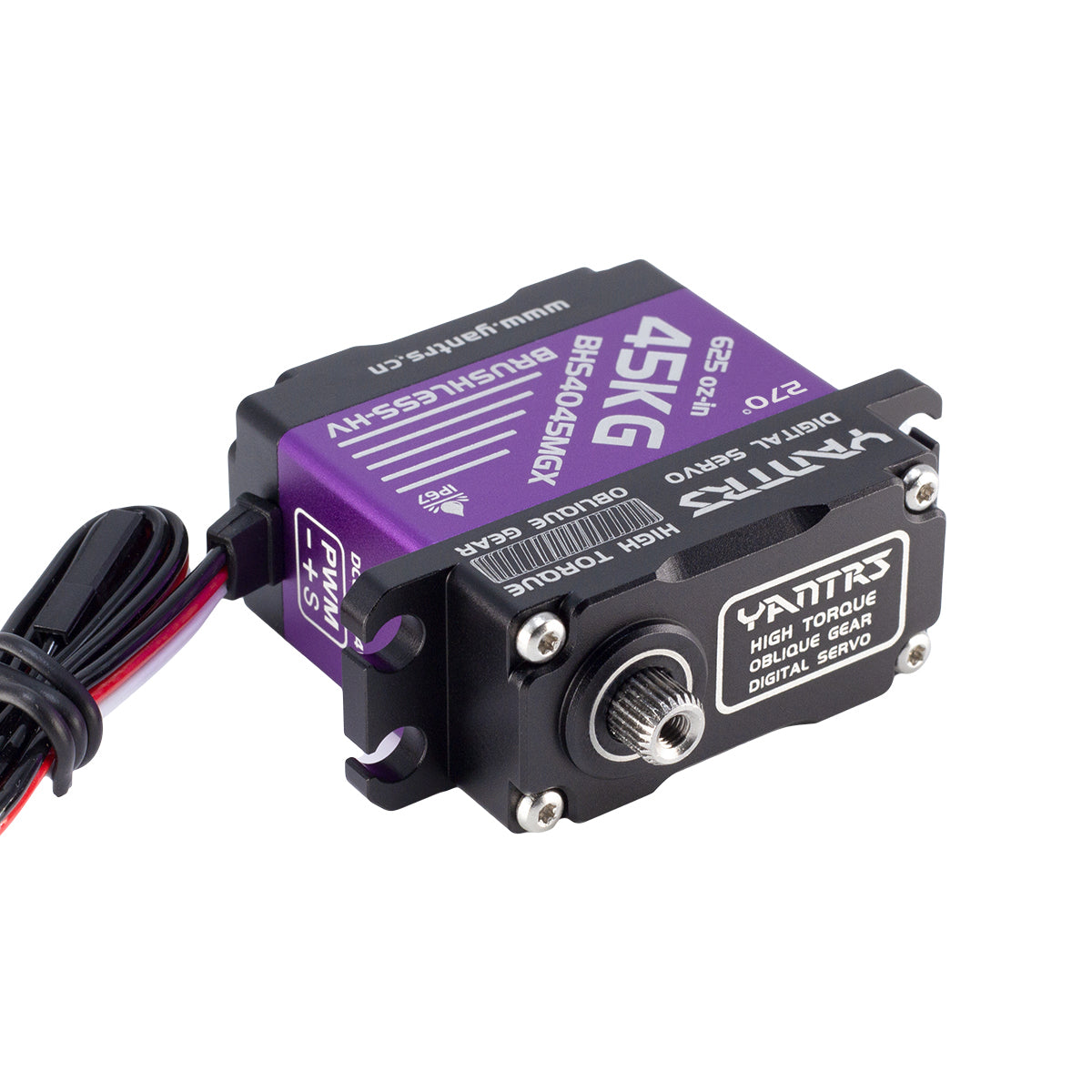 YANTRS 45KG Brushless High Torque RC Servo，Waterproof servo Compatible with 1/6，1/8, 1/10, 1/12 RC Car, Full Metal Gear Steering Servo with 25T Servo Horn (Control Angle 360°)