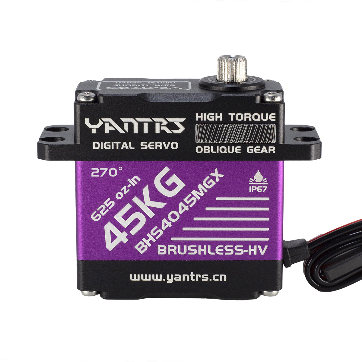 YANTRS 45KG Brushless High Torque RC Servo，Waterproof servo Compatible with 1/6，1/8, 1/10, 1/12 RC Car, Full Metal Gear Steering Servo with 25T Servo Horn (Control Angle 360°)