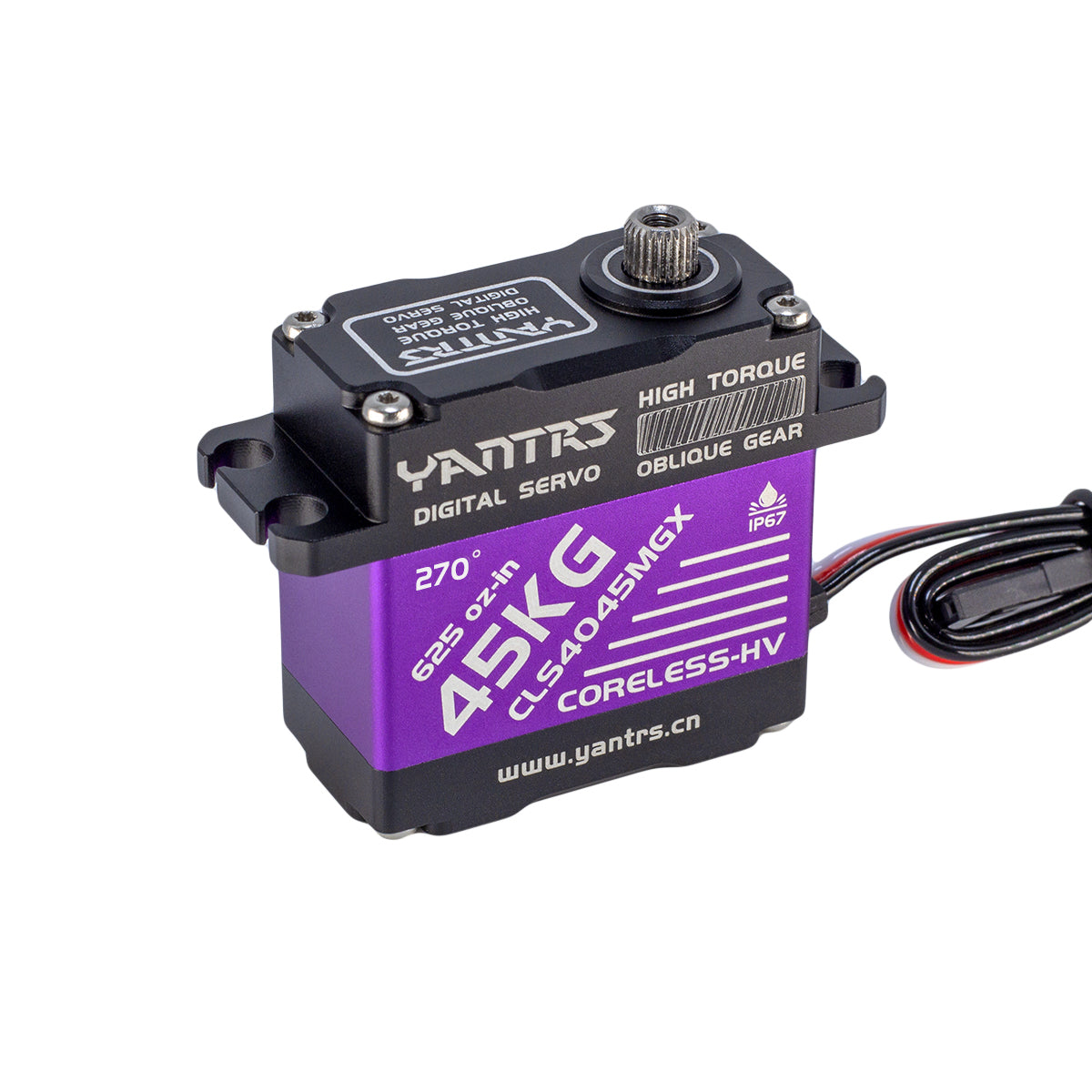 YANTRS 45Kg Coreless Servo High Torque Metal Gear Standard Digital Servo 45KG/0.10S 8.4V for 1/8 1/10 RC Cars (Control Angle 360°)