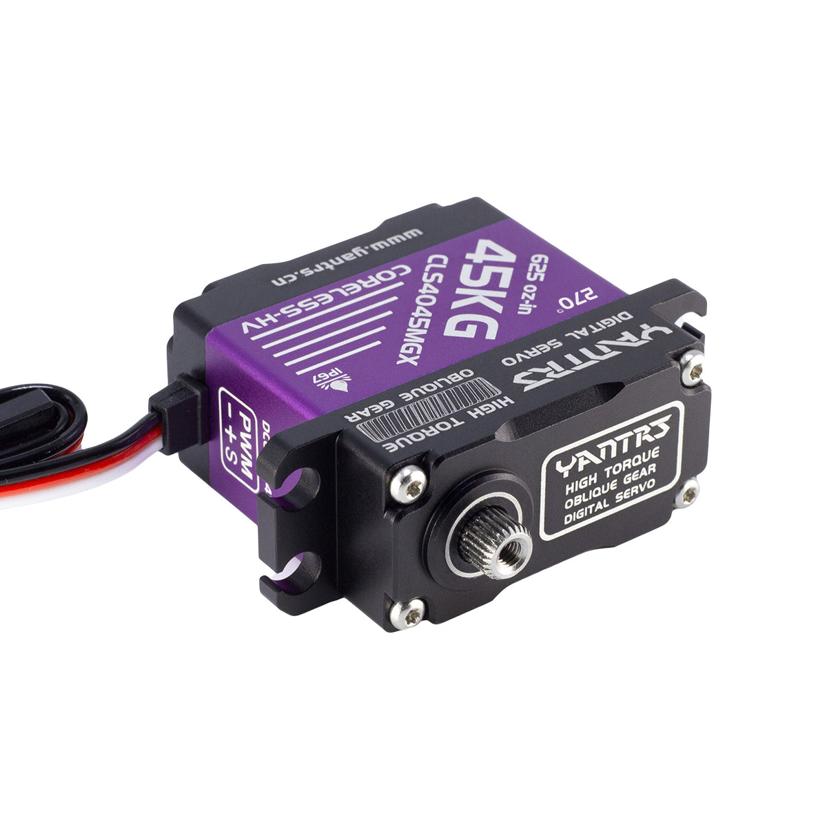 YANTRS 45Kg Coreless Servo High Torque Metal Gear Standard Digital Servo 45KG/0.10S 8.4V for 1/8 1/10 RC Cars (Control Angle 360°)