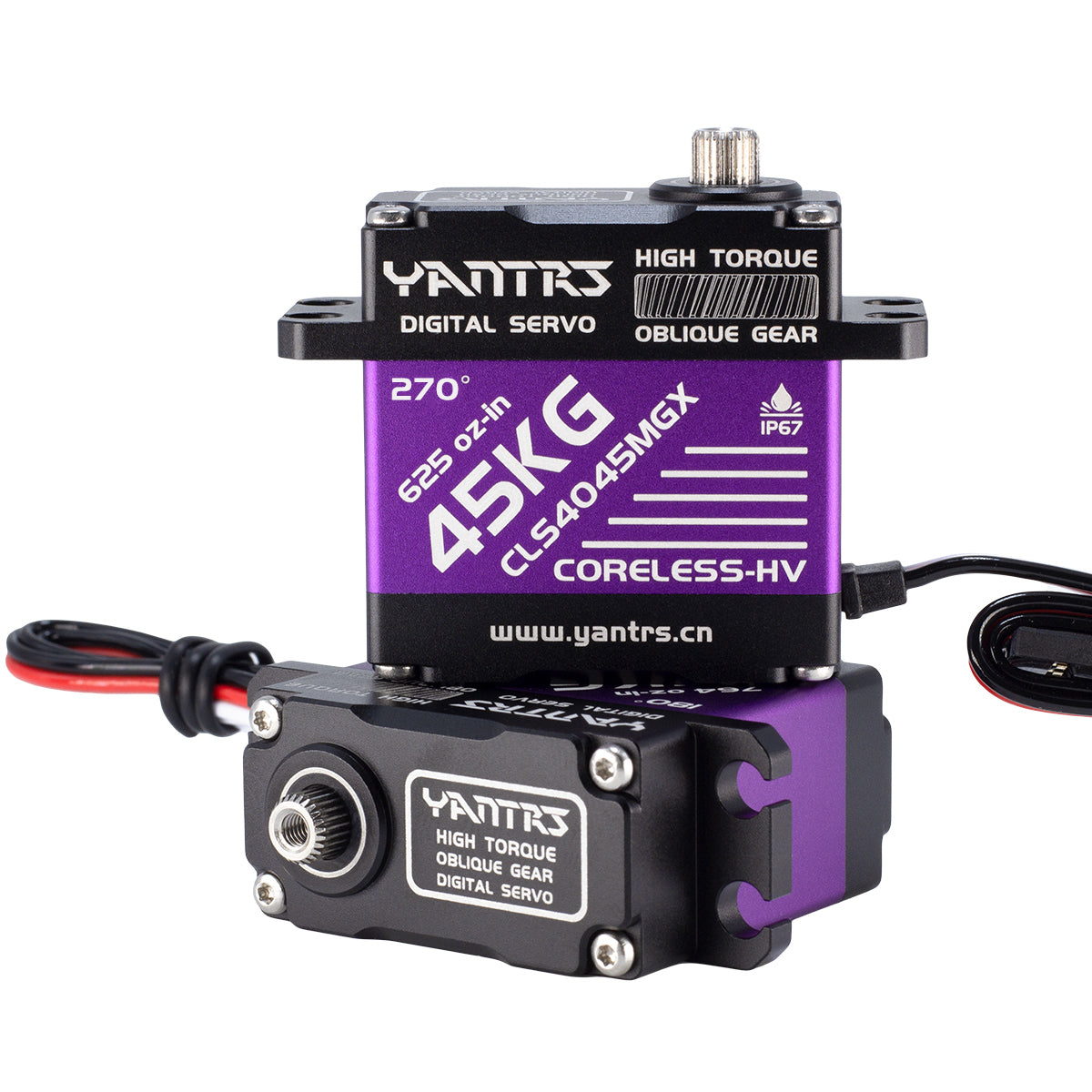 YANTRS 45Kg Coreless Servo High Torque Metal Gear Standard Digital Servo 45KG/0.10S 8.4V for 1/8 1/10 RC Cars (Control Angle 360°)